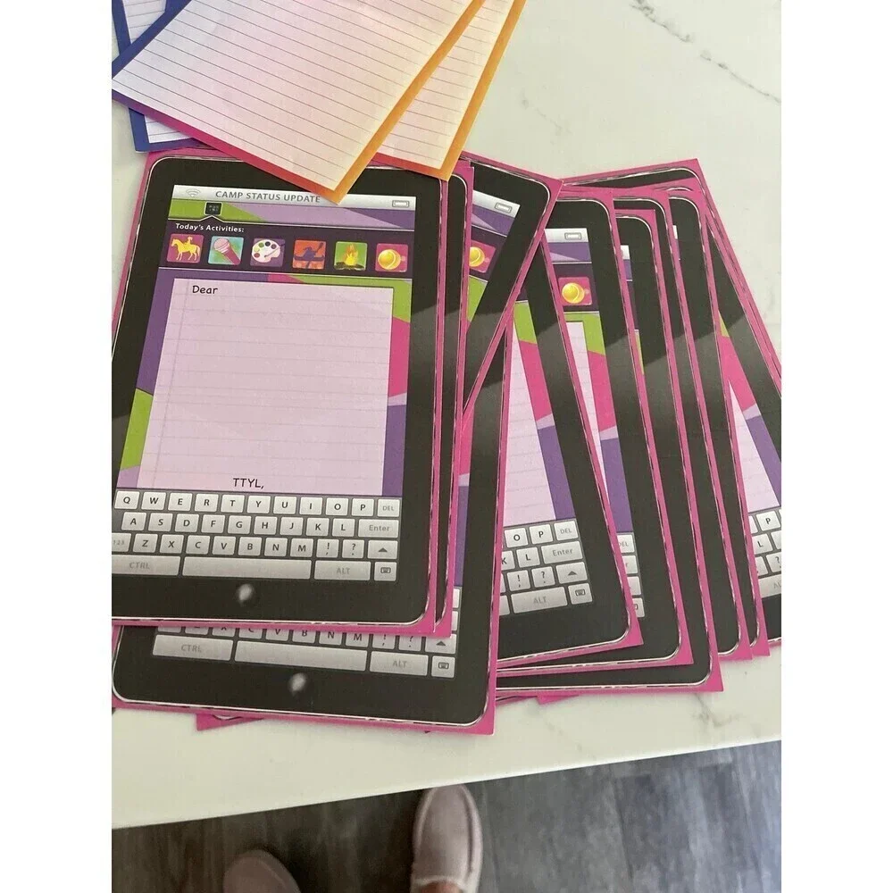 Assortment of 45 sheets of camp stationary